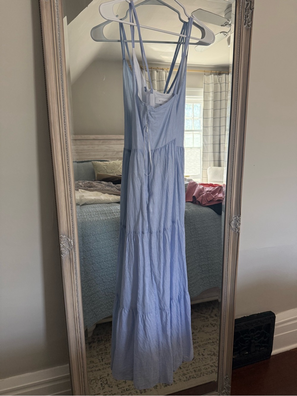 Witchery Light Blue Tiered Maxi Sundress with Spaghetti Straps